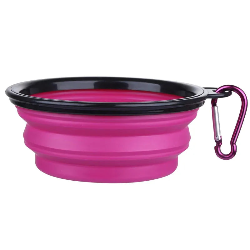 Luvikno | ReiseNapf FlexiBowl | 2-i-1 Sammenleggbar Hundeskål & Dispenser | Silikon | For På Farten & Utendørs