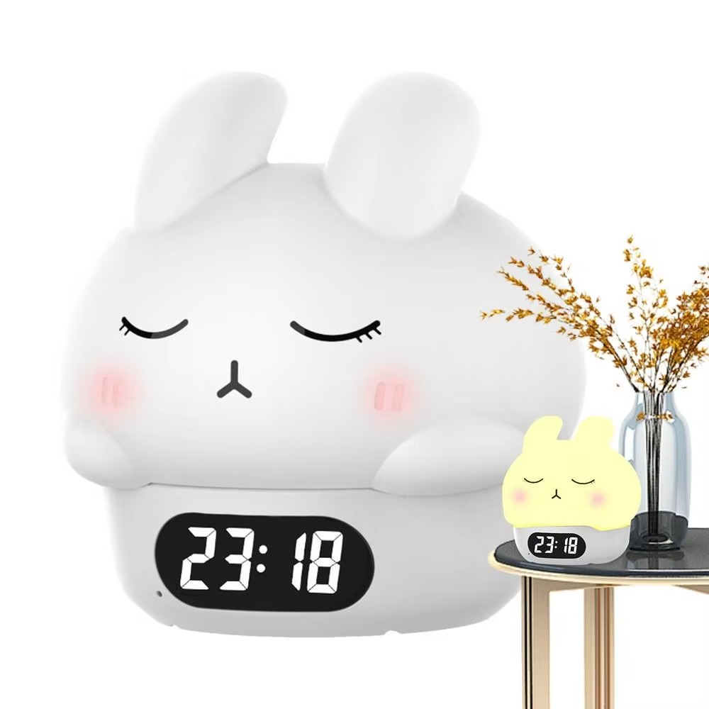 Bunny Digital Vekkerklokke med Søvntreiner og Nattlys Luvikno