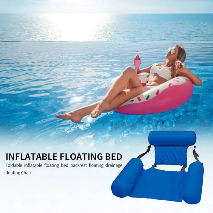 Luvikno | Oppblåsbar Vann Henge Stol | Justerbar & Bærbar | AquaLiva Basseng Lounge for Strand & Svømmebasseng – 100×120 cm