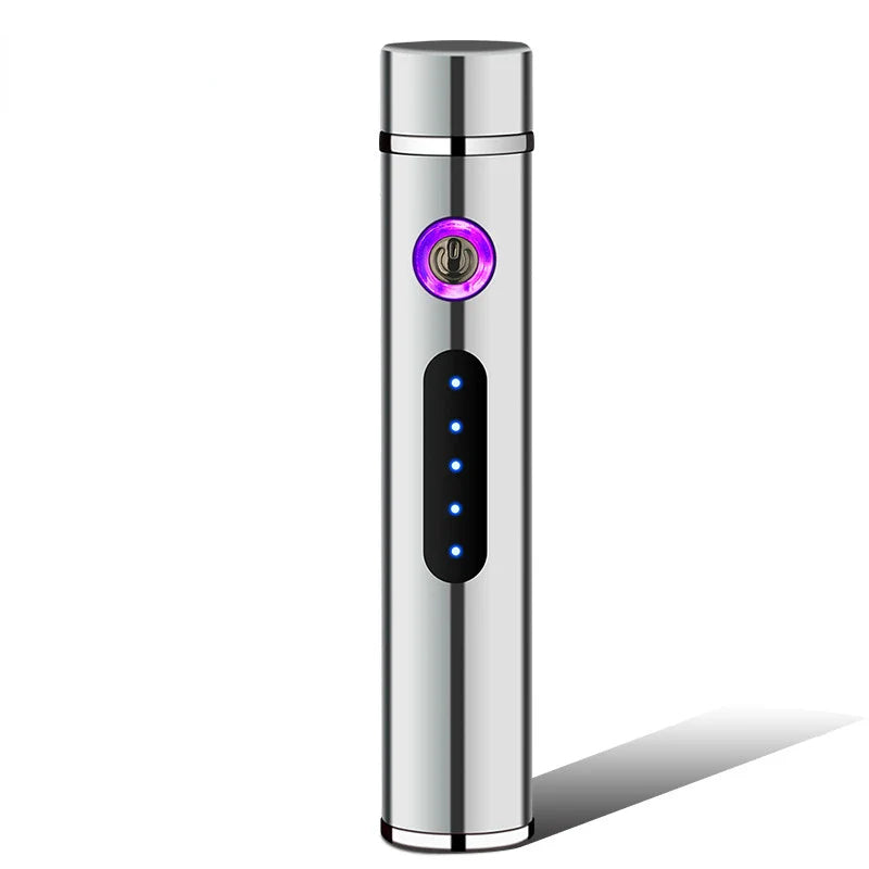 Voltrino Sylinder USB lighter | Dobbelt bue teknologi | Oppladbar & vindproof | Edelmetall hus for menn Luvikno