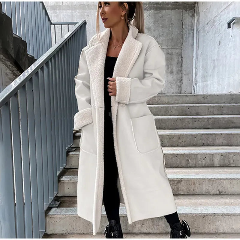 Luvik | Veste en cuir longue avec fourrure pour femmes