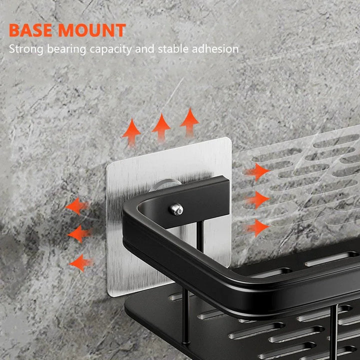 Luvikno | Veggmontert badoppbevaringsholder: Ingen boremaskin hjørneskap dusjholder - WC sjampo-organisator, baderomsutstyrhyller