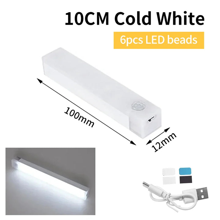 Luvikno | SenseLite Motion LED | Oppladbart sensorl light med magnetfeste | Varme hvit | For skap, seng og gang