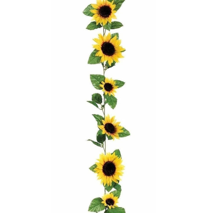 Luvikno | Floraviva SunVine Solsikke Garland Kunstig | 2.6 m Lengde | 12 Blomster Ø 8 cm | For Bryllup, Balkong & DIY Dekor