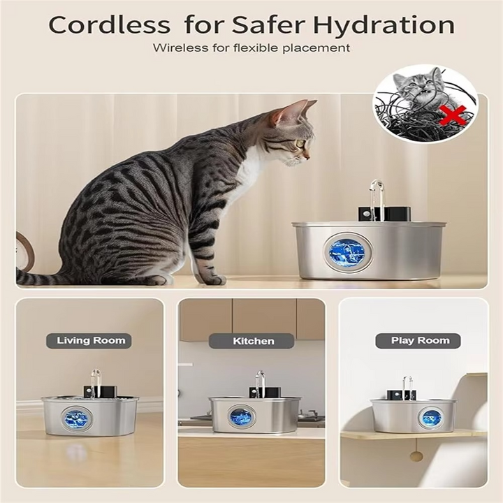 Store kapasitets automatisk pet hydrasjonsstasjon med USB-lading og smart sensor Luvikno