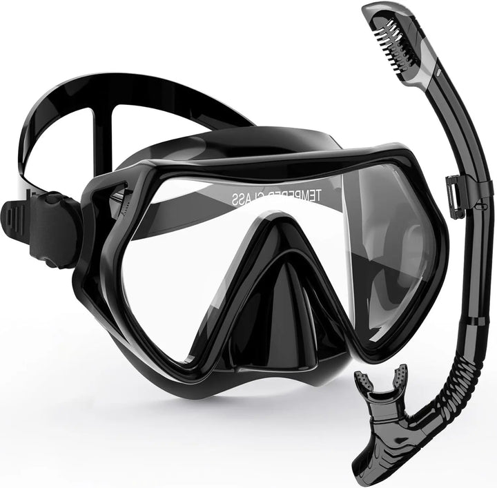 Luvikno | AquaVision Snorkel Maske Sett for Voksne | Anti-Dugg & Slagbestandig | Silikon Kant & Tørr Snorkel | 180° Synsfelt