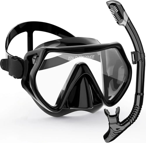 Luvikno | AquaVision Snorkel Maske Sett for Voksne | Anti-Dugg & Slagbestandig | Silikon Kant & Tørr Snorkel | 180° Synsfelt