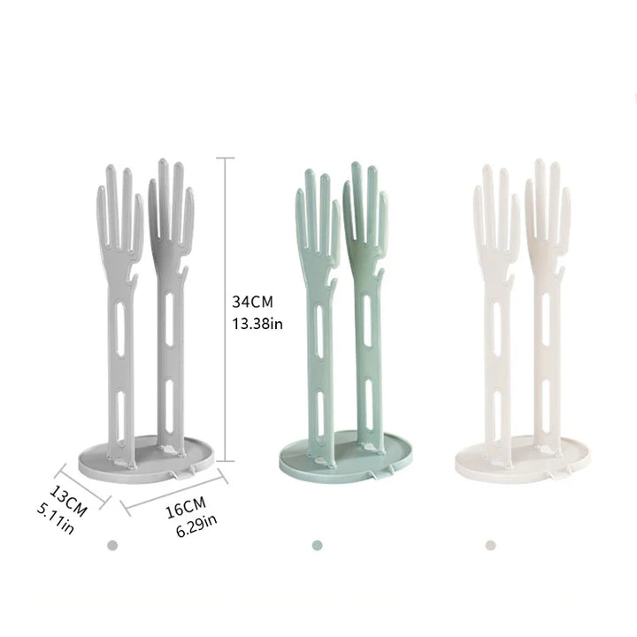 Luvikno | TROCKINO Tørkestativ for kjøkkenhansker | Hanskeholder & tørkestativ | Plassbesparende & hygienisk | 34×16×13 cm