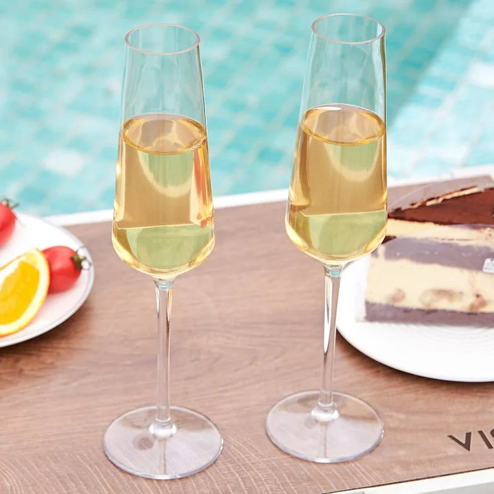 Uknuselig akryl champagneglass 4-delt sett Luvikno