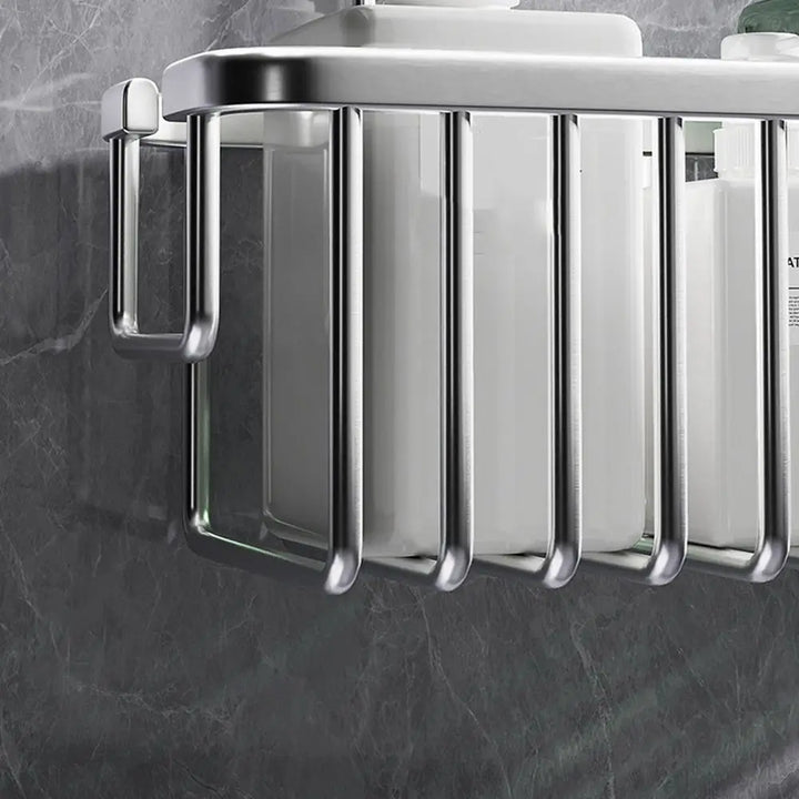 Luvikno | DuschGlanz AeroRack Henge Dusjkurv laget av Aluminium | Rustomsikker Dusjhylle med Kroker | Stor Kapasitet for Sjampo & Badtilbehør