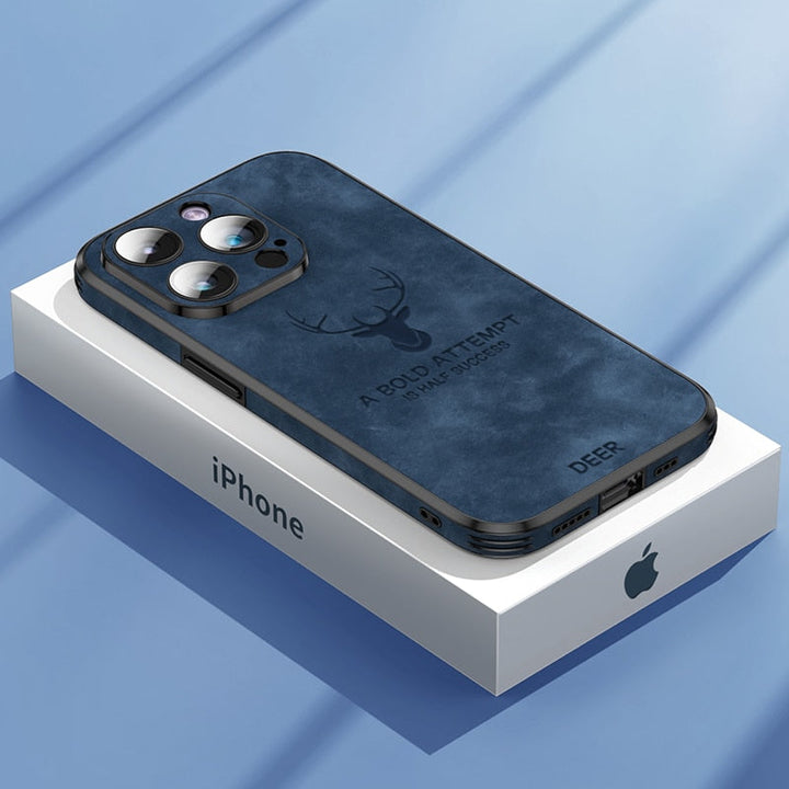 Luvikno | Deer - Luksuriøs Læder iPhone Deksel med Stilig Design og Sjokkbestandig Beskyttelse