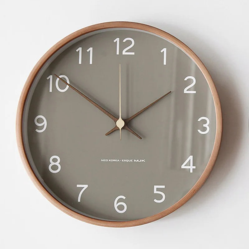 Luksus Veggklokke i Tre og Glass med Minimalistisk Design | Luvikno