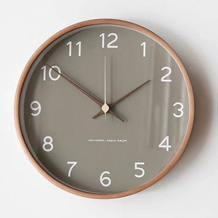 Luksus Veggklokke i Tre og Glass med Minimalistisk Design | Luvikno