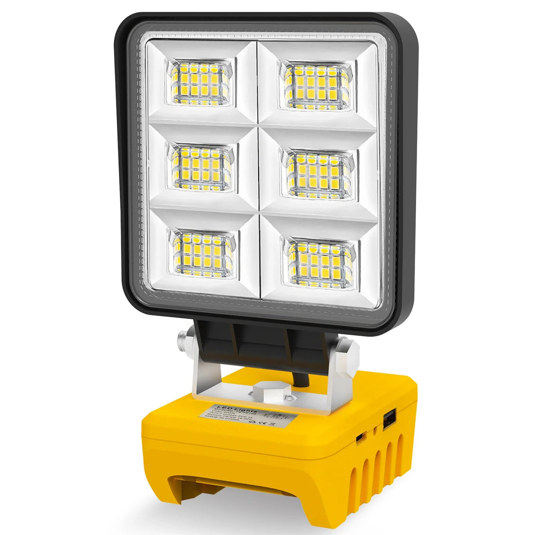 Luvikno | PowerLuma 48 LED Arbeidslys | 48W Batterikonstruksjonsspotlight | 5200 Lumen | USB-C Laderport | For DeWalt Batterier (uten batteri)