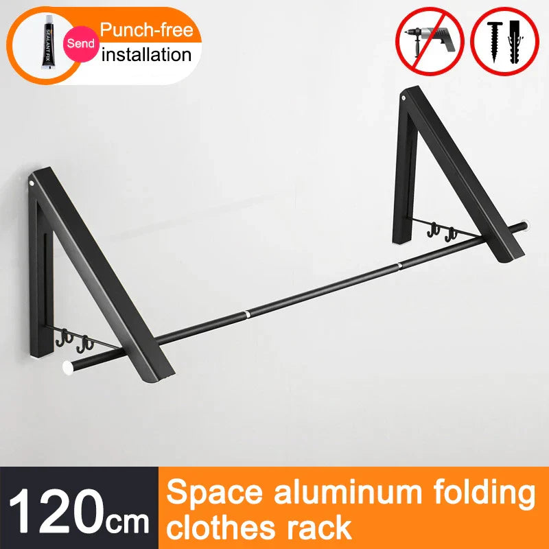Space Saver Foldbar Veggklær Aluminiumstativ | Luvikno