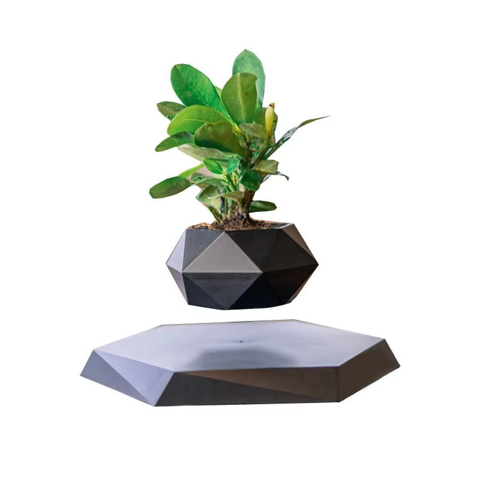 Magnetisk svevende Bonsai Plantekrukke, Flytende Blomsterkrukke for Hjem og Kontor Dekor Luvikno