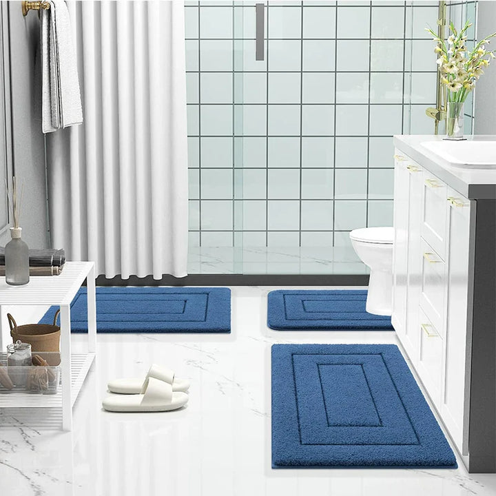 Baderomsmatte Mikrofiber Anti-Sklipp – Dobbeltlag Badmatte | Svært Absorberende & Myk | Komfort Dørmatte | Luvikno