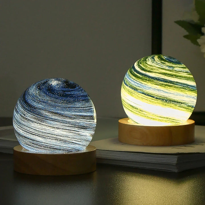 KosmosGlow - 3D Krystallplaneter Nattlampe | Luvikno