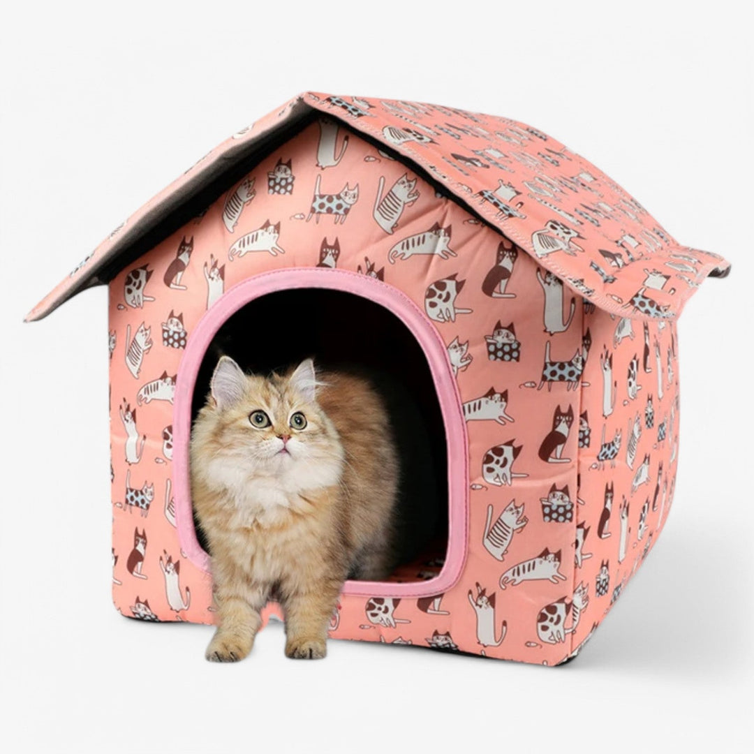 Weatherproof Animal House "CozyNest" for Cats and Small Dogs | Luvikno