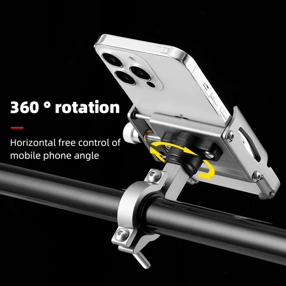 Luvikno | Sykkel Telefonholder RideGrip 360 Pro | 360° Roterbar | Aluminium Legering | Støtbestandig & Sikker | For Sykkel, Motorsykkel & E-Scooter
