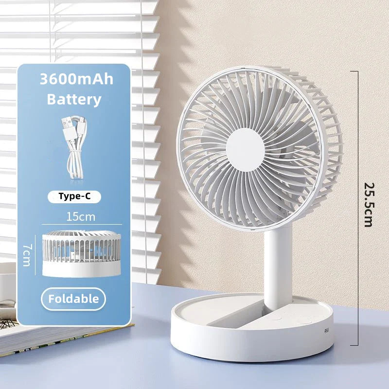 Luvikno | Falt vifte AeroFold | 4-trinns USB-vifte med timer | Kompakt & Stillegående | For innendørs & utendørs