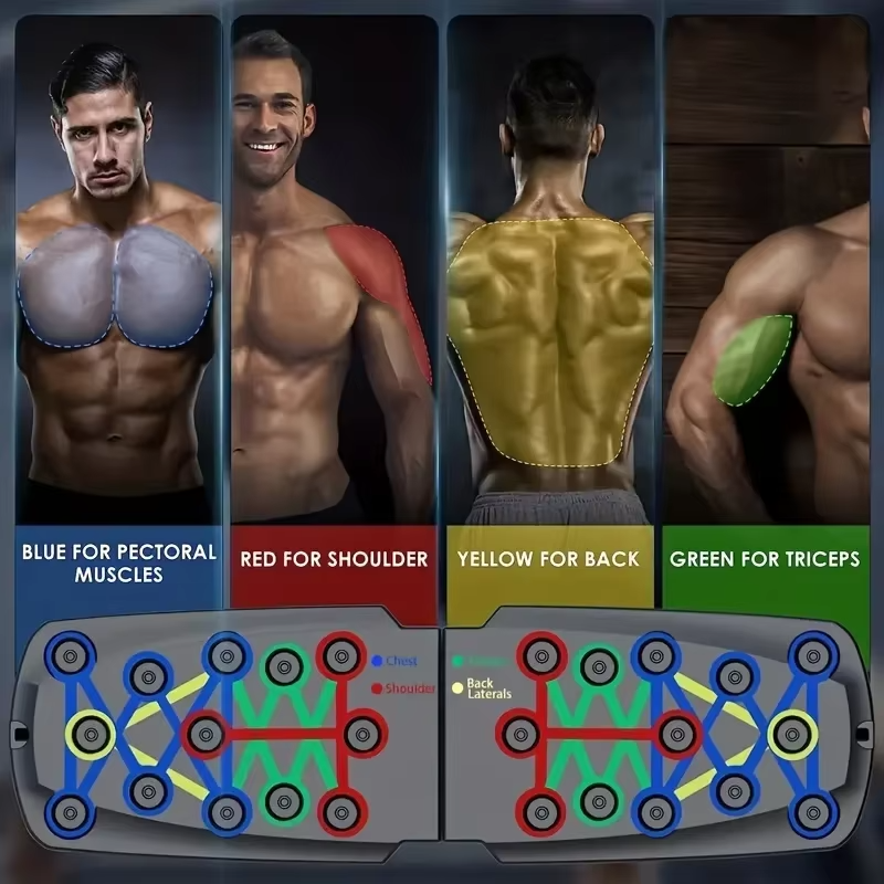 Bærebar Sammenleggbar Push-Up Bord for Helkropp Styrketrening Luvikno