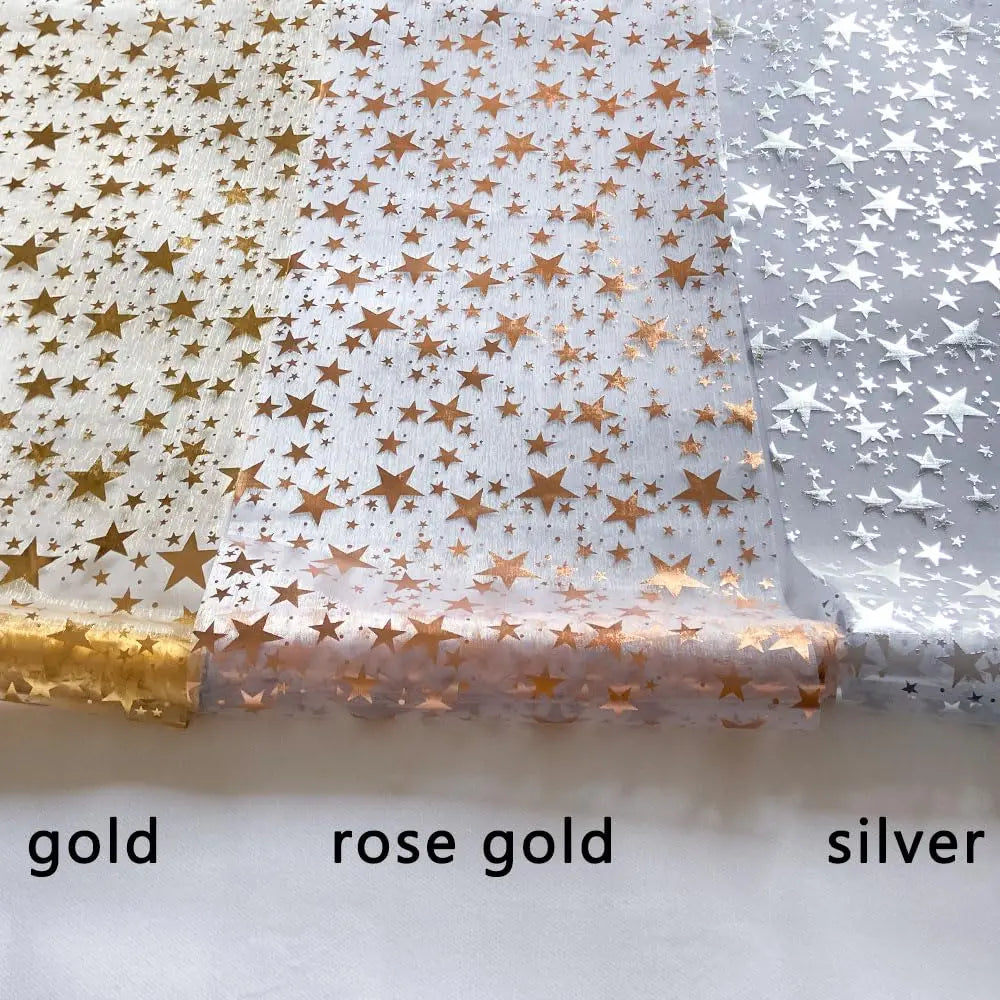 Funklende Bordløper "StellaLuxe" | Gull, Roségull eller Sølv | Metallisk Glitrende Nettløper med Stjernesymbolmønster | For Fester & Middagsdekorasjon Luvikno