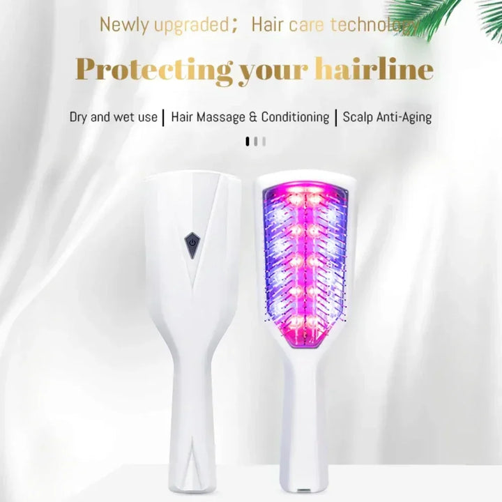 Luvikno | Infrarød Hodebunnskam VITALUXE | LED Terapi & Massasje | USB Oppladbar | Fremmer Hårvekst & Avslapning | 22×6.5×5.2 cm