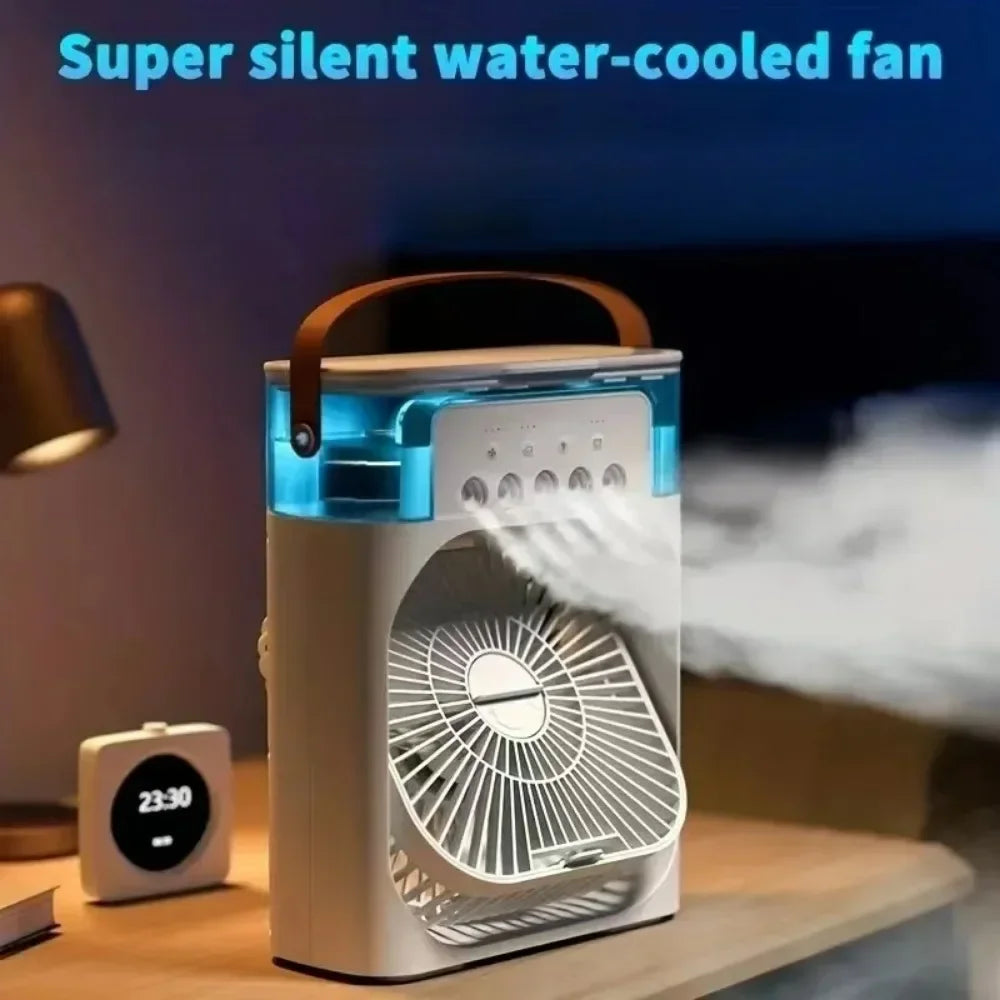 Luvikno | Luftkjøler BrisaAir | 3-nivå vifte & luftfukter | Med timer & LED lys | 600ml tank
