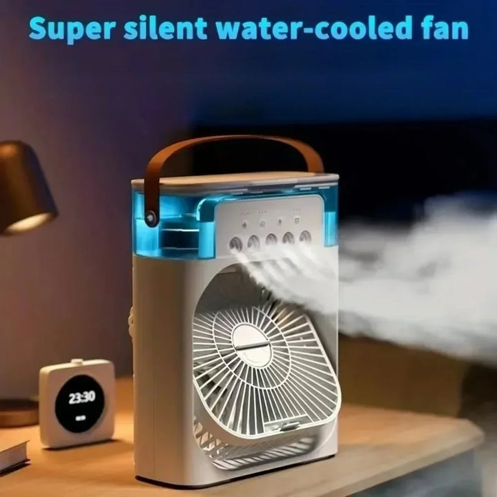 Luvikno | Luftkjøler BrisaAir | 3-nivå vifte & luftfukter | Med timer & LED lys | 600ml tank