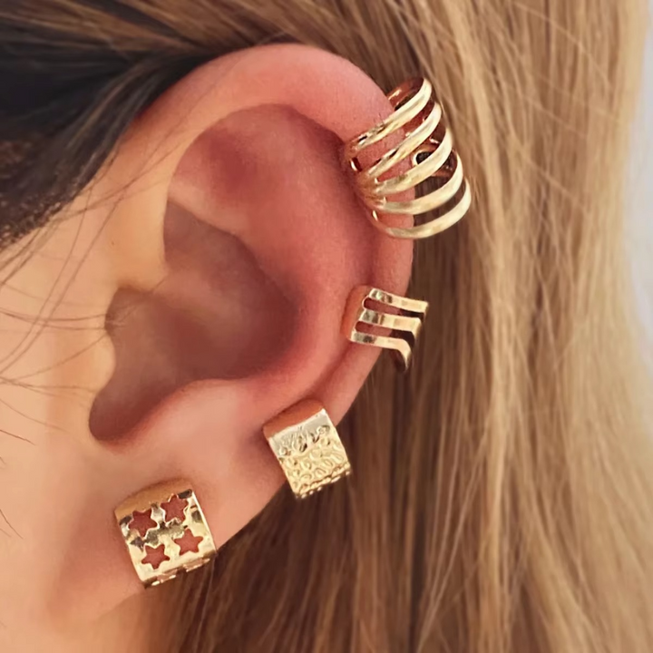 Elegant Gold Leaf Clip-On Øreklips Sett for Kvinner Luvikno