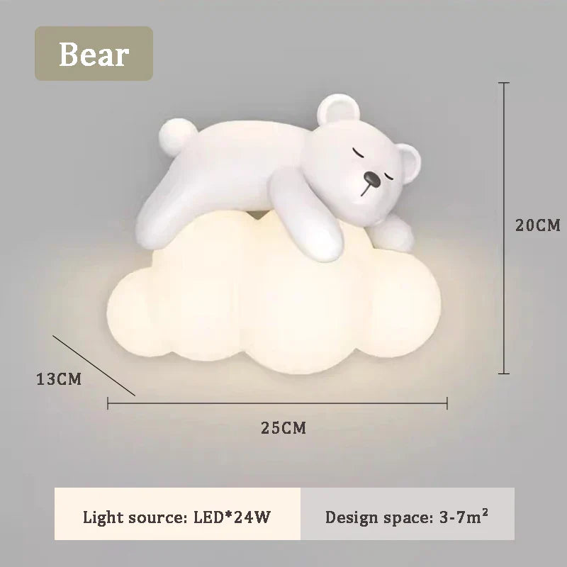 PandaGlow Lampe - Søt LED Vegglampe for Barn Luvikno