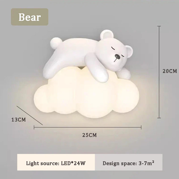 PandaGlow Lampe - Søt LED Vegglampe for Barn Luvikno