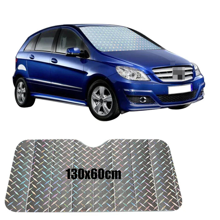 Luvikno | SOLVEX Auto Solskjerm | UV-beskyttelse & Varmebeskyttelse for Front- og Bakvinduer | Reflekterende Aluminiumfolie | Universelt Kompatibel