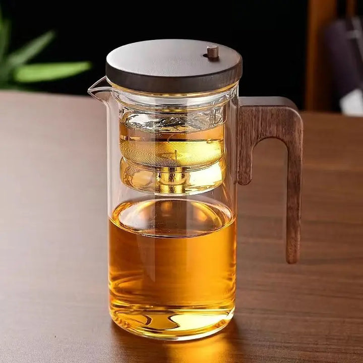 Auréa Glass Teapot – Luksus Infuser med Trehåndtak | Luvikno