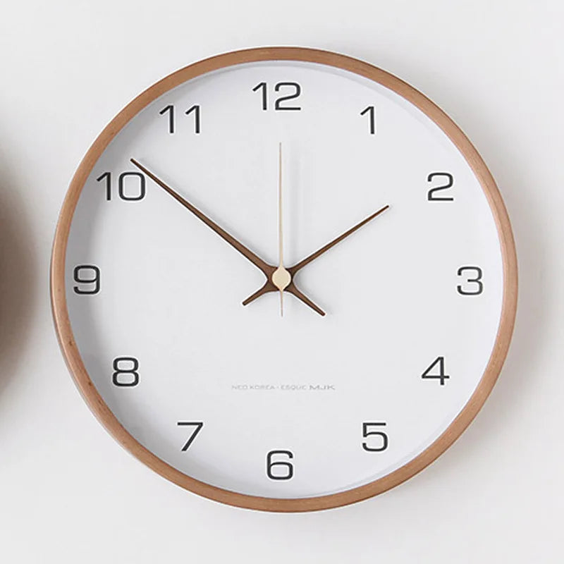 Luksus Veggklokke i Tre og Glass med Minimalistisk Design | Luvikno