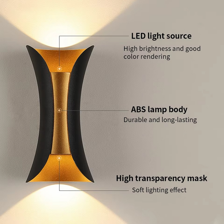Moderne Dual-Tone LED Vegglampe – Vanntett & Minimalistisk for Innendørs & Utendørs Luvikno