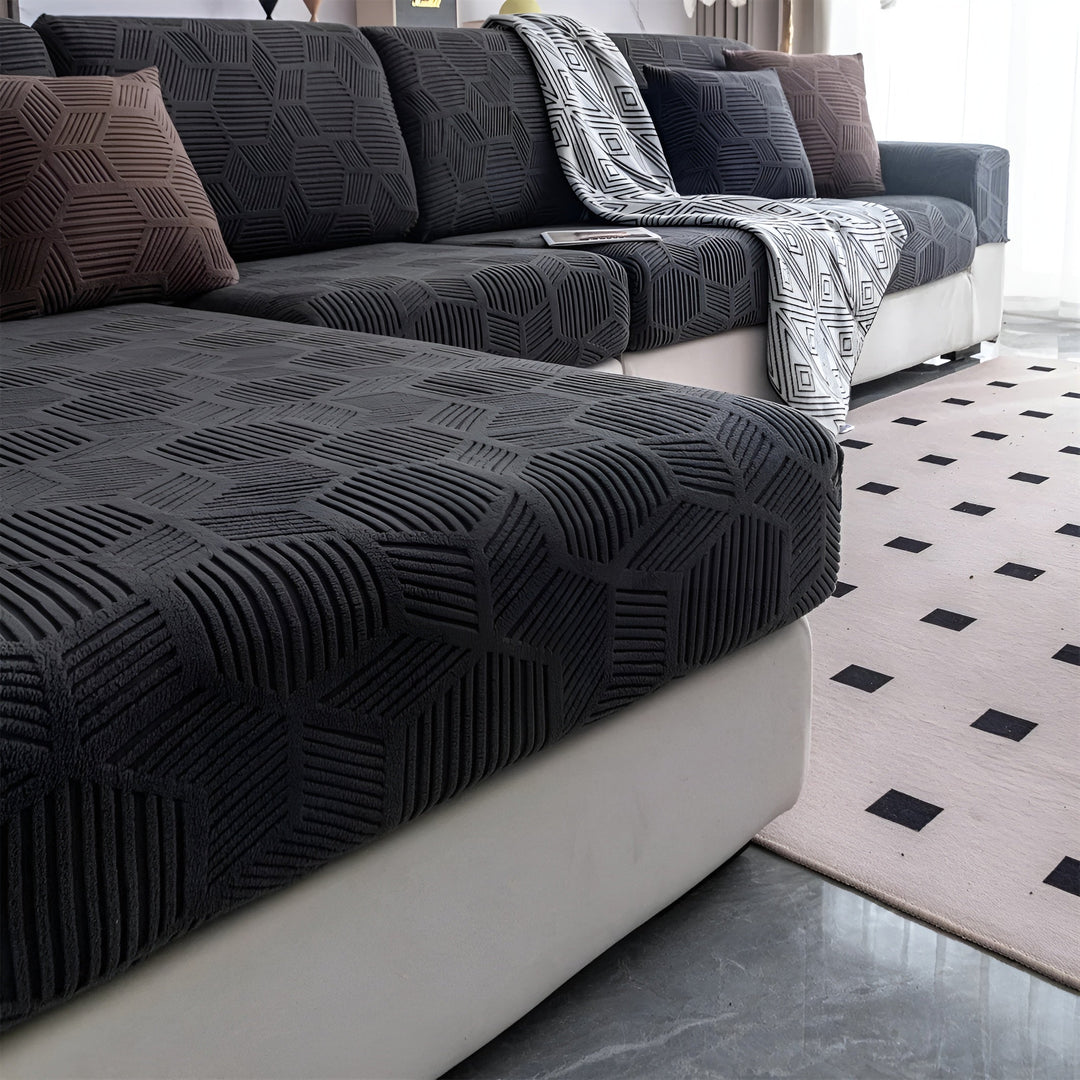 Jacquard Sofa Cover med Geometrisk Mønster – Myk & Katt-vennlig | Perfekt for Beskyttelse og Koselige Oppholdsrom | Luvikno