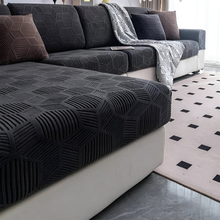 Jacquard Sofa Cover med Geometrisk Mønster – Myk & Katt-vennlig | Perfekt for Beskyttelse og Koselige Oppholdsrom | Luvikno