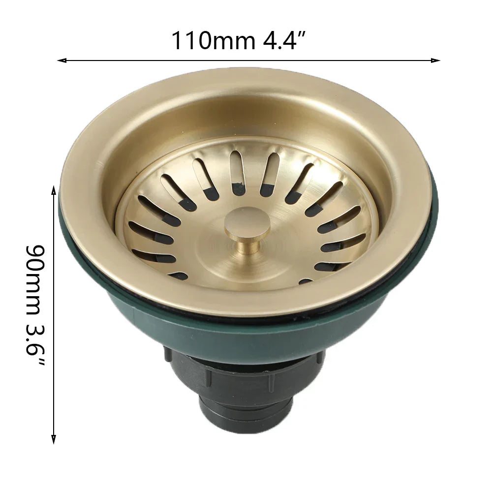 AquaGuard Rustfritt Stål Vaskestrainer med Luktfilter – Pop-Up Stopper & Anti-Blocking Kurv Luvikno