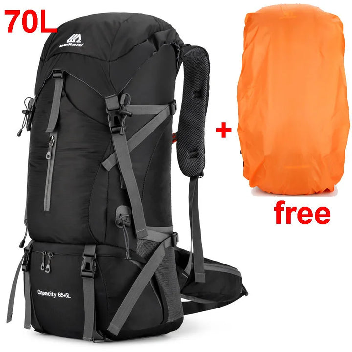 Luvikno | Alpivento 70L tursekk | Vanntett campingsekk med regntrekk | Stor utendørs ryggsekk for fotturer, klatring og reise  Merkenavn:
