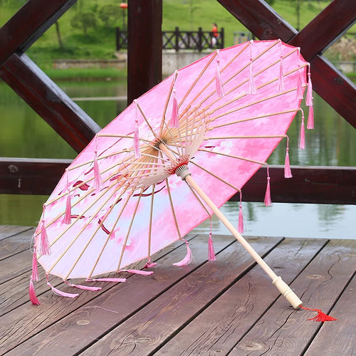 Bamboo Håndlaget Vintage Papir Paraply | Luvikno