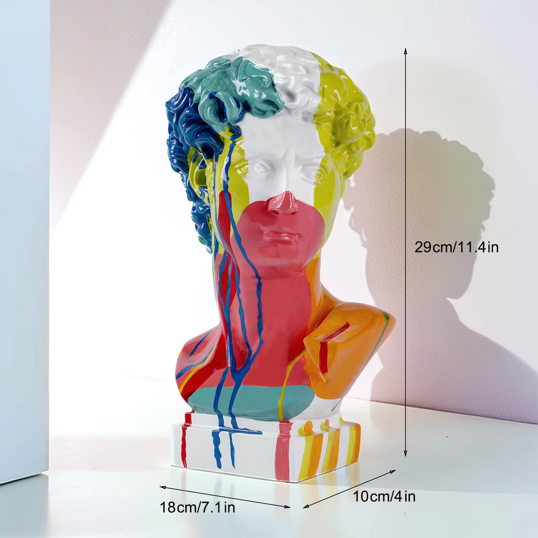 Moderne David Bust Skulptur - Abstrakt Harpiks Studie for Moderne Dekor Luvikno