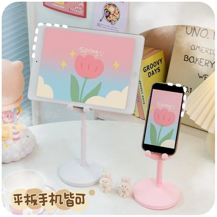 Luvikno | HoppelStand Handy Holder | Høydejusterbar og Tilbøyelig | Søtt Kanin Design | For Telefon og Nettbrett