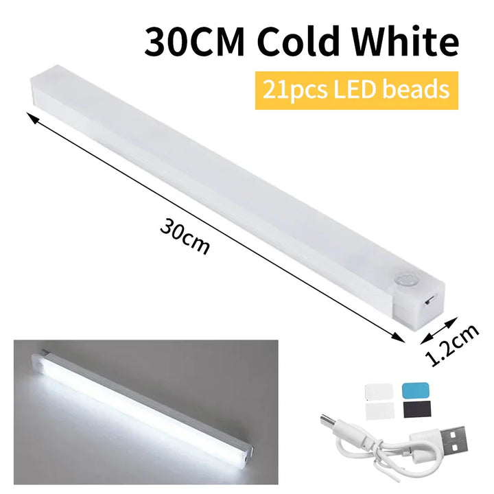 Luvikno | SenseLite Motion LED | Oppladbart sensorl light med magnetfeste | Varme hvit | For skap, seng og gang