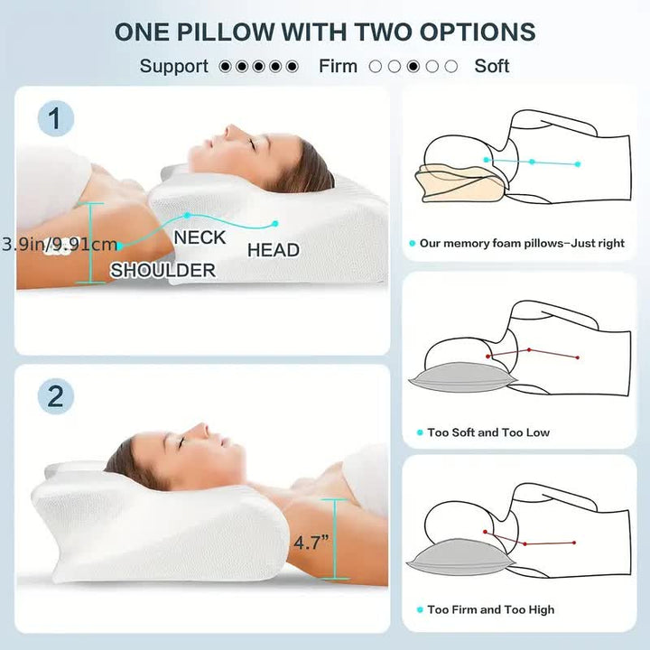 SleepEase Butterfly Minne Skumpute – Ergonomisk Støtte for Side- og Ryggsovere Luvikno