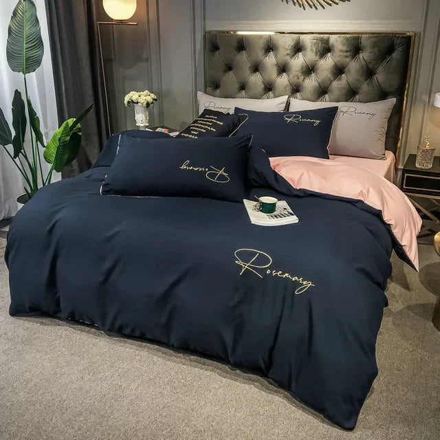 Luksus Dyne Trekk med Elegant Broderi – Myk, Pustende og Høy Kvalitet | Luvikno