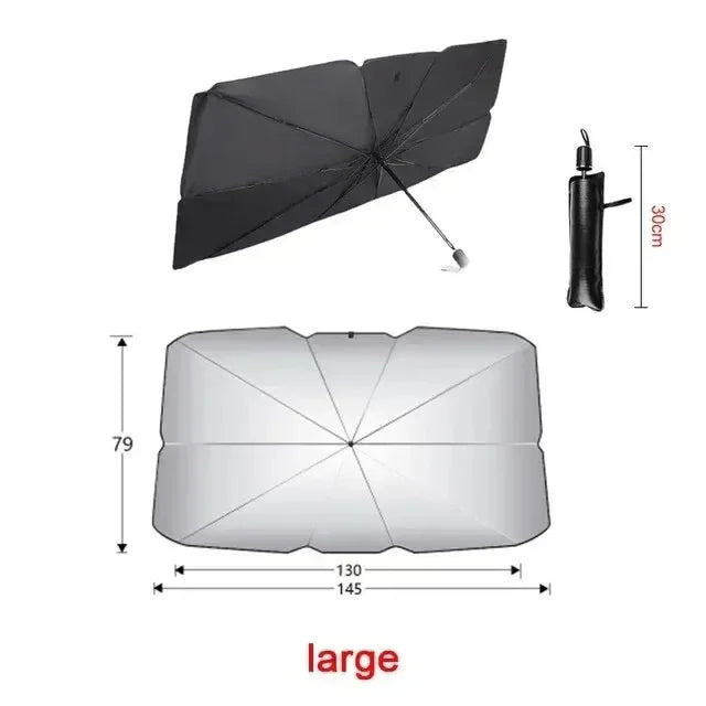 Luvikno | Auto Solskjerm SunFold | UV Beskyttelse & Varmebeskyttelse | Kompakt & Sammenleggbar | For SUV & Hatchback
