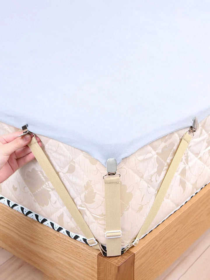 Luvikno | GRIPFIX Fitted Sheet Holder Set | 4-Pack Triangulære Sengetøysstrikker | Justerbare & Anti-skli – For Madrasser, Borddekk og Dekksystemer