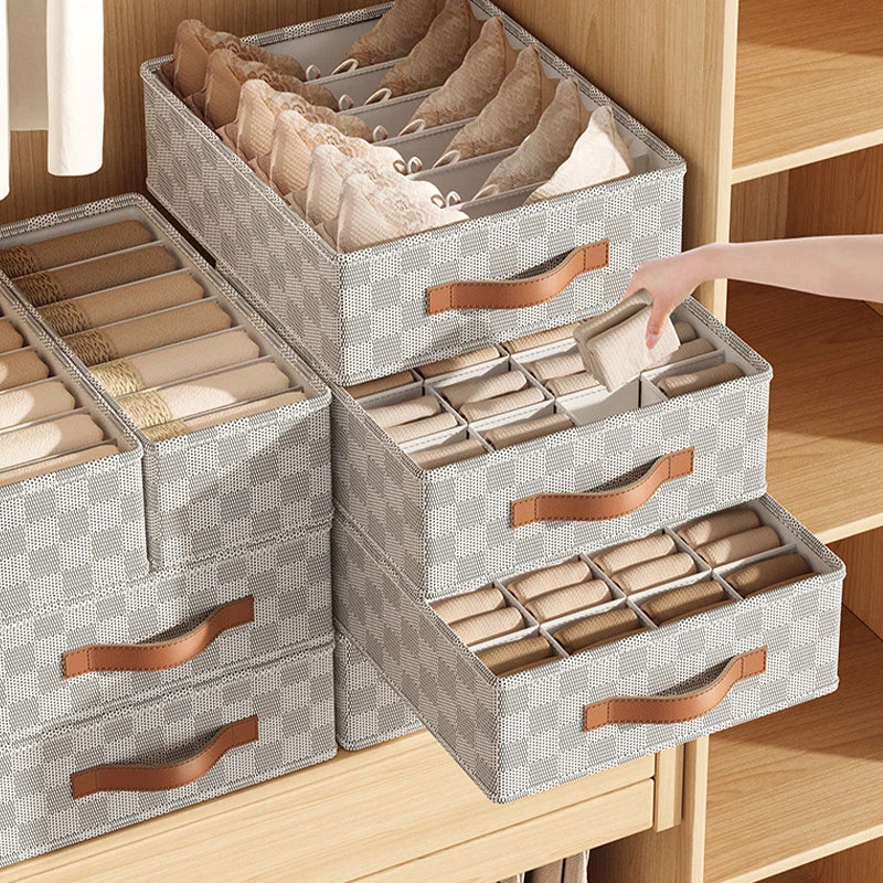 Luvikno | OrgaNest Skuffeorganisatorboks | For Undertøy & Sokker | Sammenleggbar & Plassbesparende | Høykvalitets Polyester